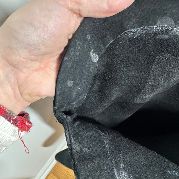 Free People Banks Over The Knee Suede Boot Women 7.5 Black Western Boho - Picture 7 of 11